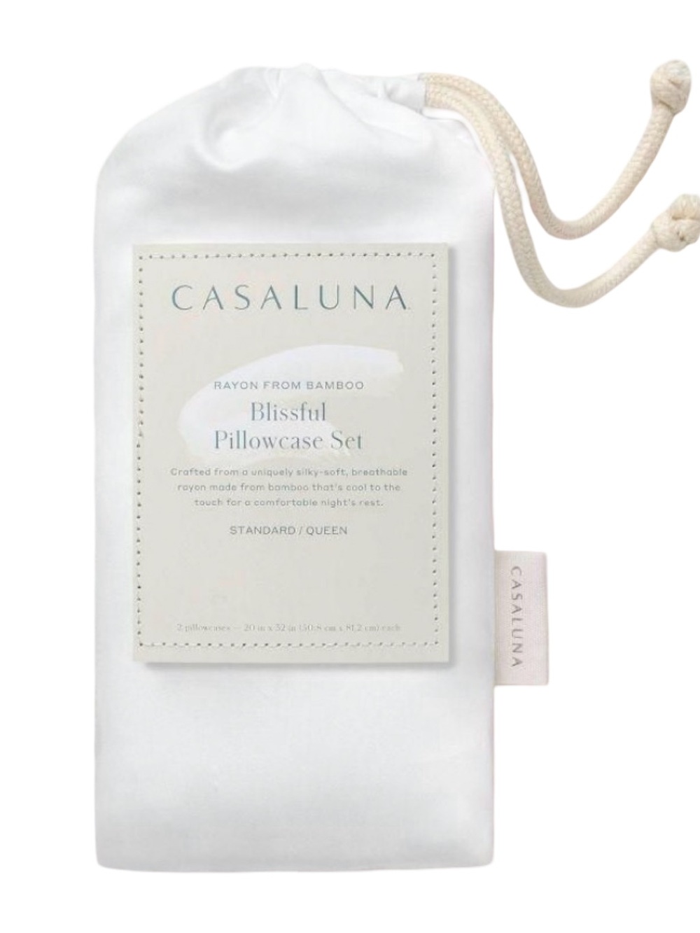 Casaluna Blissful Pillowcases - Set of 2 - Standard / Queen - White - 400 TC